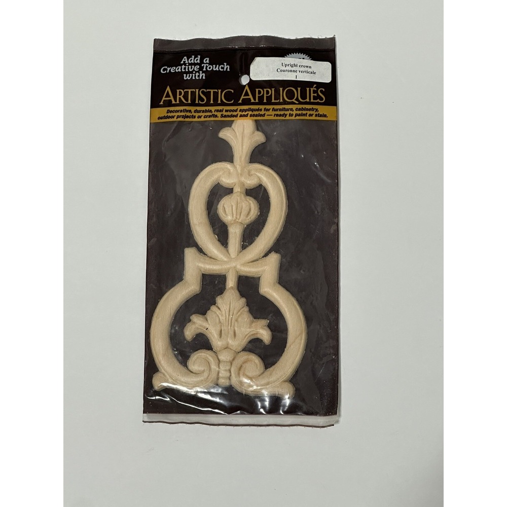 Artistic Appliqués Woodworking Wood Upright Crown NIP